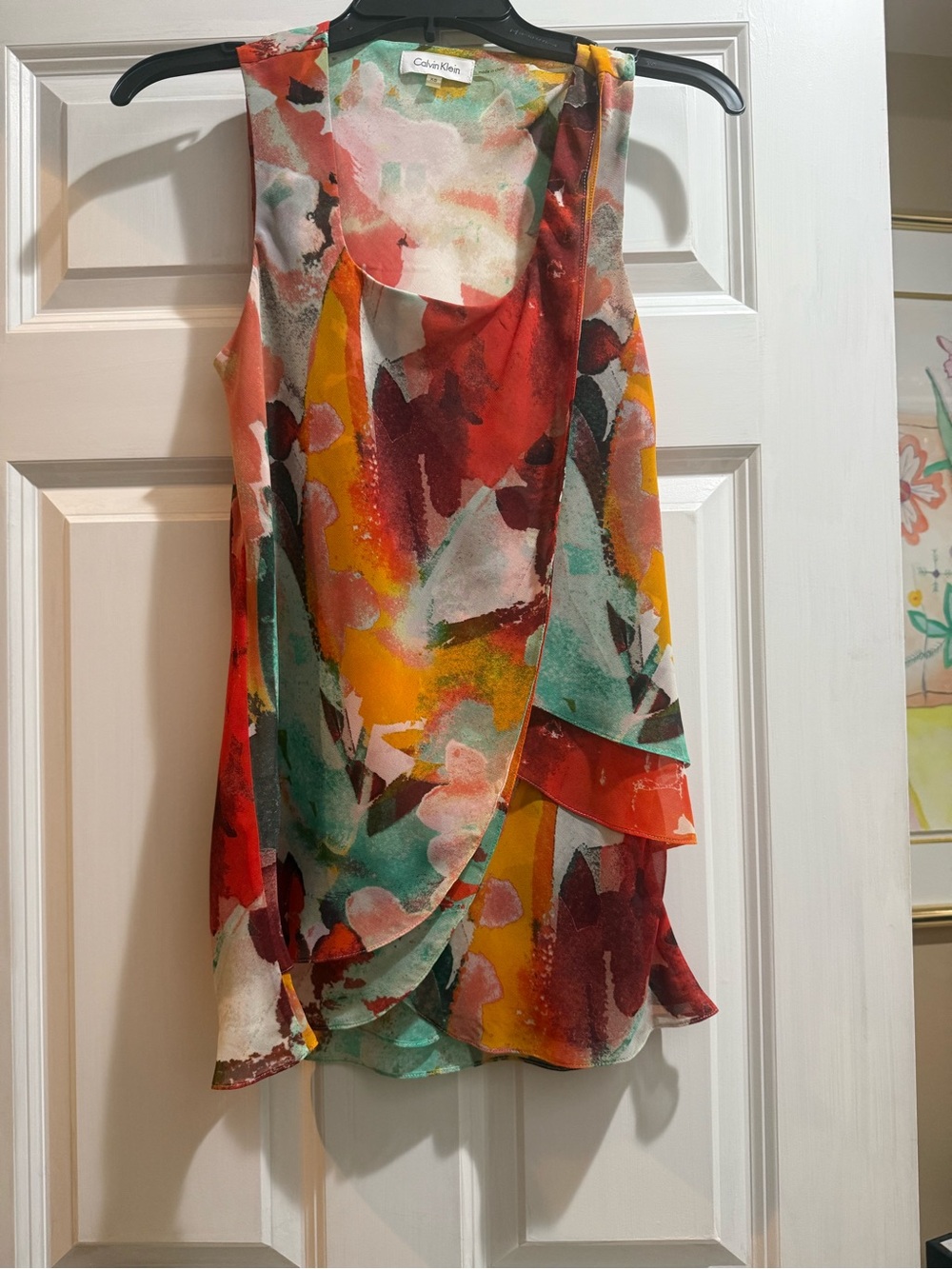 Calvin Klein Multicolor Abstract Print Sleeveless camisole